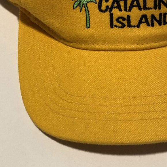 Vintage Kee And Ed Yellow Embroidered Catalina Island Adjustable Golf Visor Hat - Picture 4 of 11